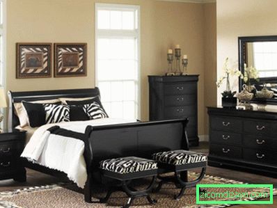 black-bedroom-furniture-sets-with-zebra-design-chair-and-carpet
