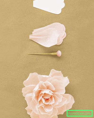 Peony from corrugated paper