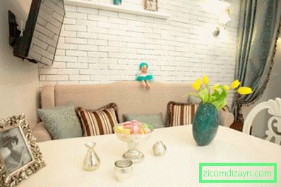 Kitchen design with sofa - параллельная расстановка рабочей и обеденной зоны
