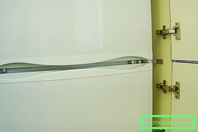 Installed angles connecting the posts to the walls of the refrigerator