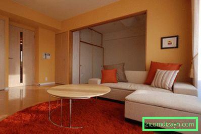 Orange living room - options for the perfect combination of