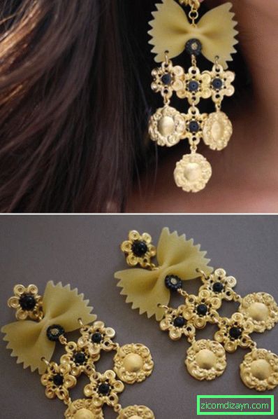 Earrings from macaroni