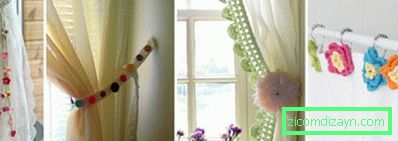 Ideas for knitted holders and decor for curtains